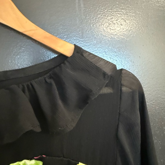 Crazy cat alien sheer ruffled XL (see measurements) Printed Women's Dress EUC - Picture 6 of 16